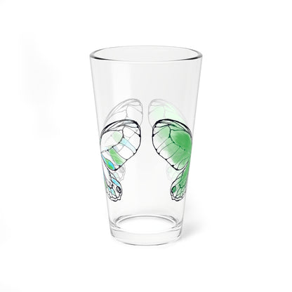 Mixing Glass, 16oz Butterfly Colorful Watercolor