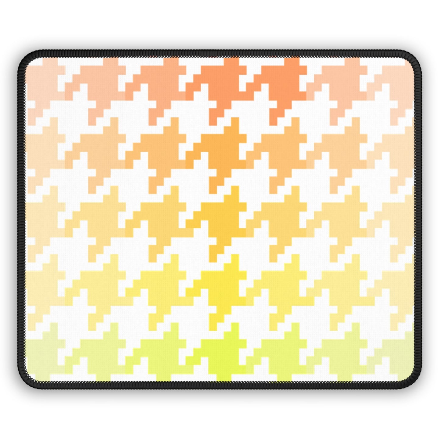 Houndstooth Fun Orange and Yellow Gaming Mouse Pad