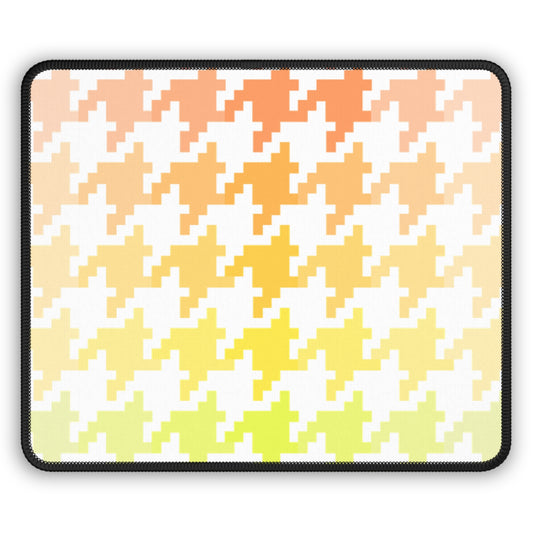 Houndstooth Fun Orange and Yellow Gaming Mouse Pad