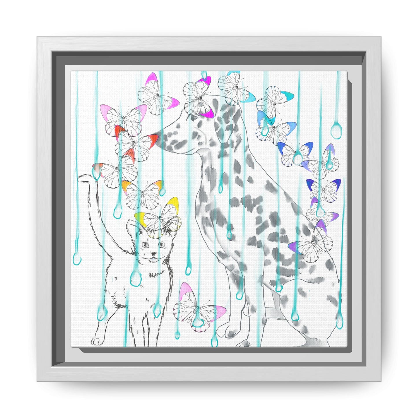 Butterfly Chroma Rain and Shine Matte Canvas, Framed (White)