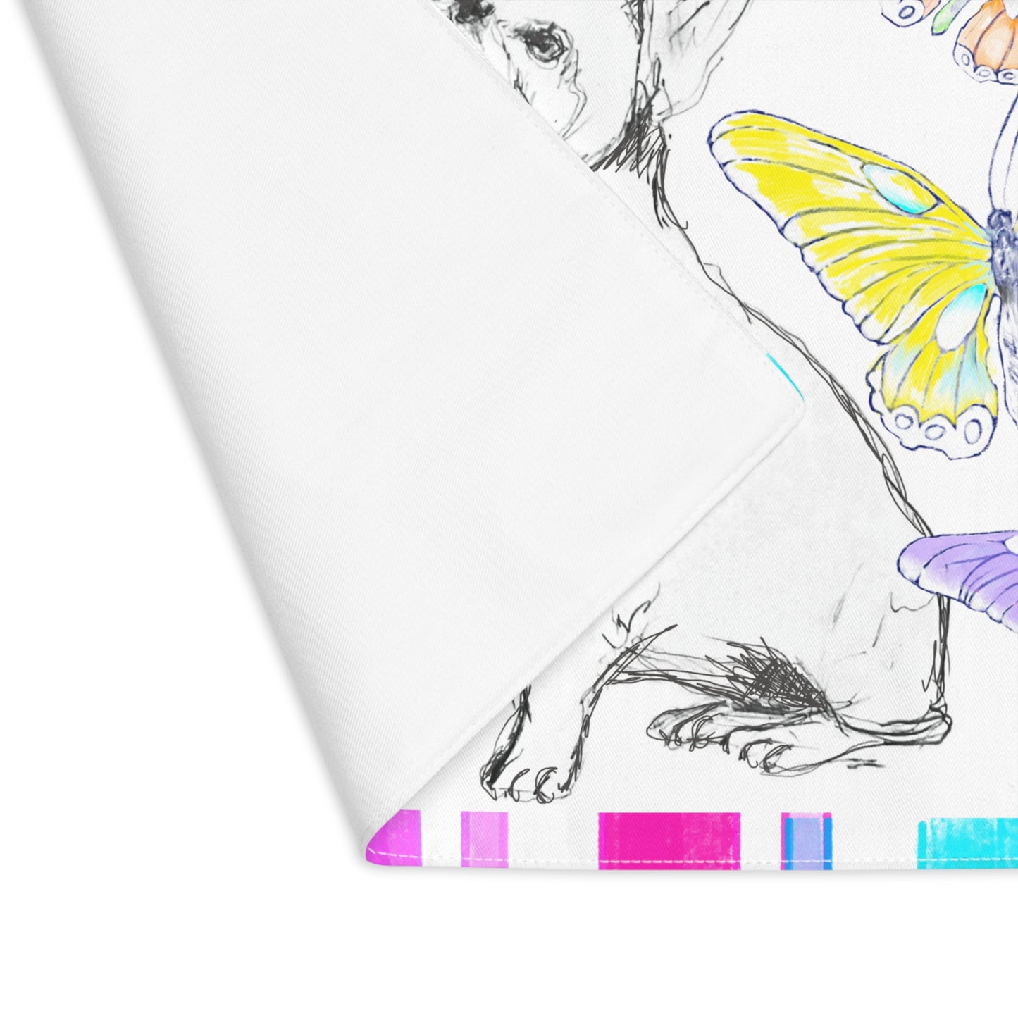 Dogi Butterfly Flutter Cotton Twill Placemat, Bulldog #1