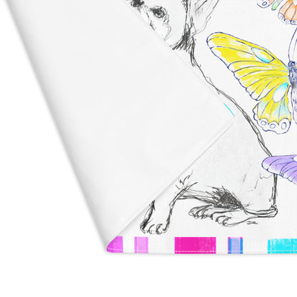 Dogi Butterfly Flutter Cotton Twill Placemat, Bulldog #1