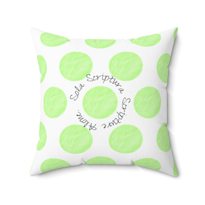 Polka Dot Joy Polyester Square Pillow "Sola Scriptura…”