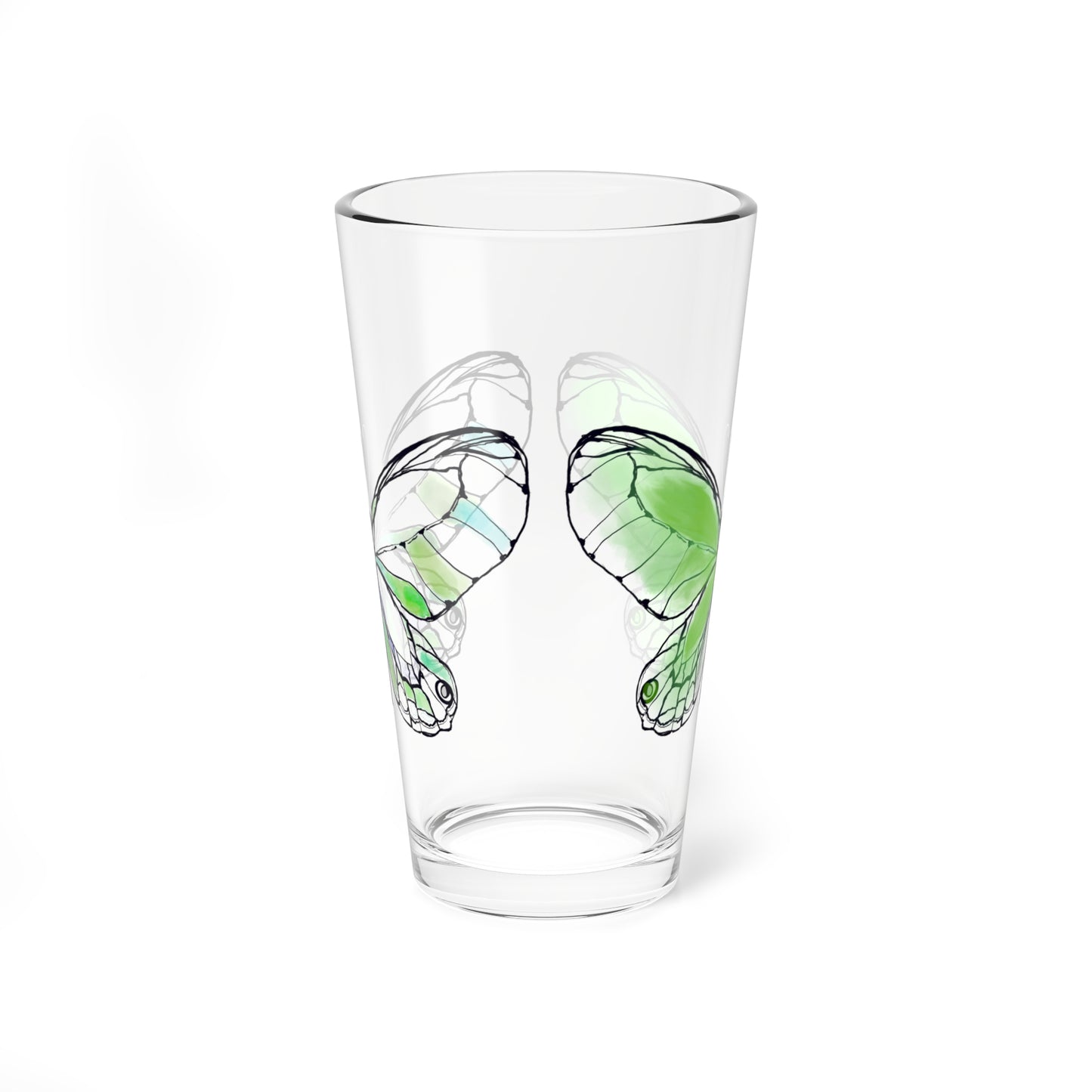 Mixing Glass, 16oz Butterfly Colorful Watercolor