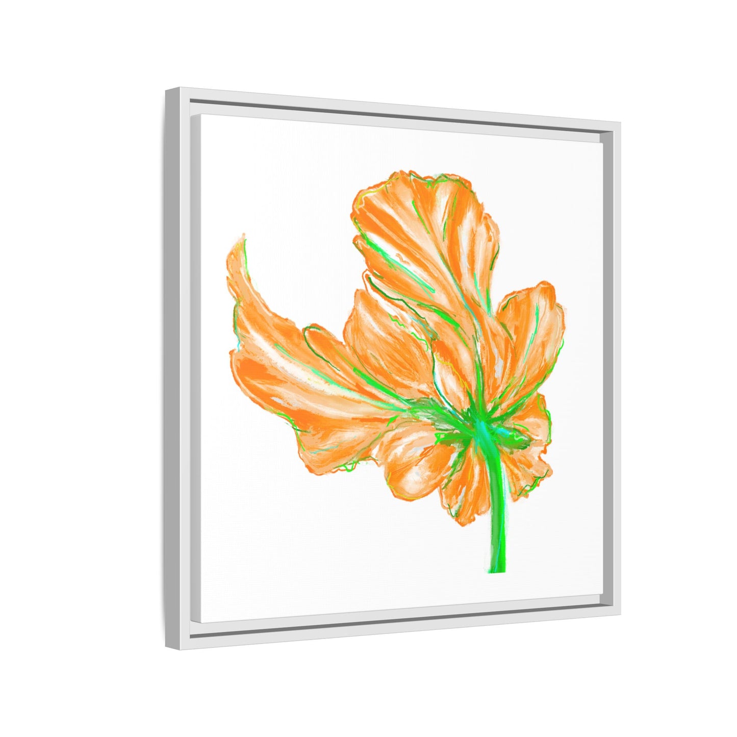 Dancing Tulips Matte Canvas, Framed (Multi-color) Orange