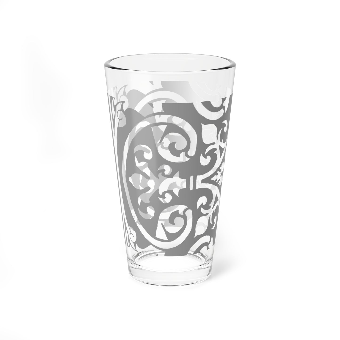 Mixing Glass, 16oz Scrollwork Art