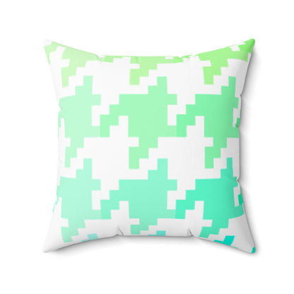 Hounds Tooth Fun Pillow Green/Aqua