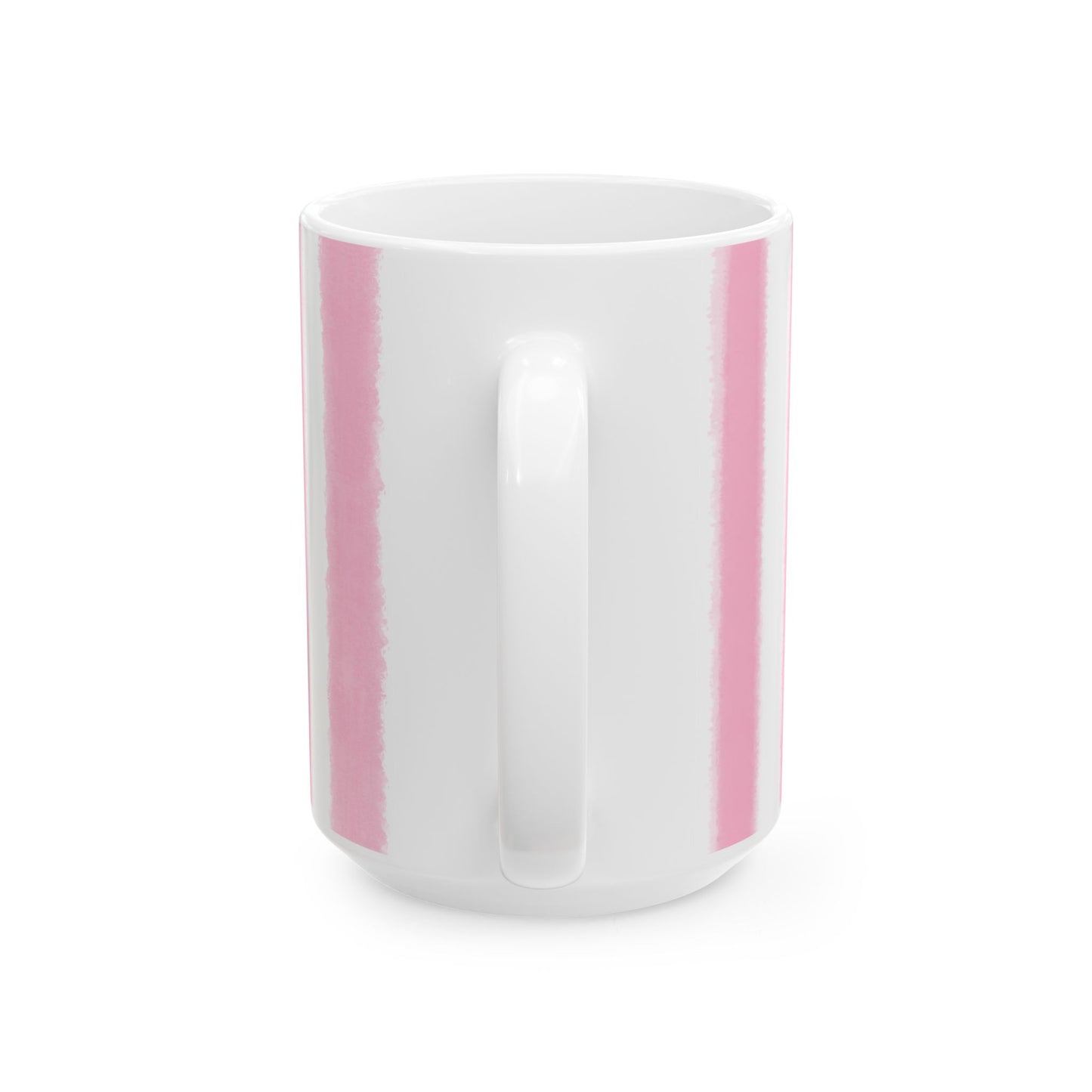 Watercolor Stripes Ceramic Mug Pink