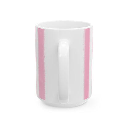 Watercolor Stripes Ceramic Mug Pink