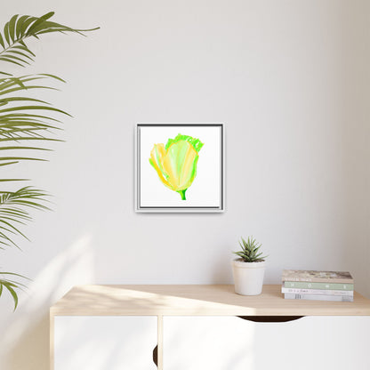 Dancing Tulips Matte Canvas, Framed (Multi-color) Yellow Green
