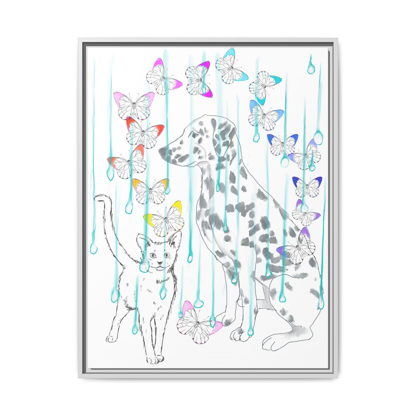 Butterfly Chroma Rain and Shine Matte Canvas, Framed (White)