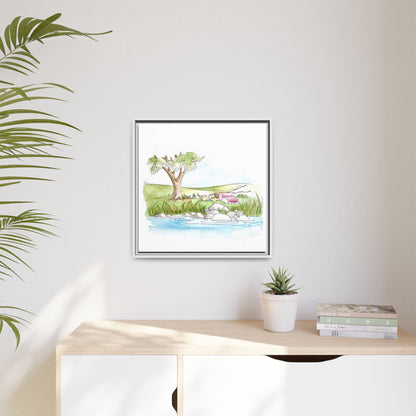 Kitty Fun Matte Canvas Framed