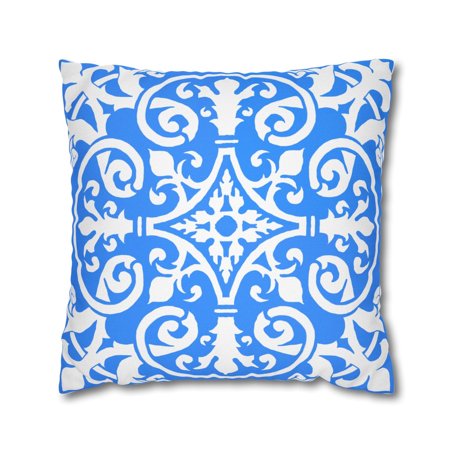 Blue and White Porcelain Square Pillowcase