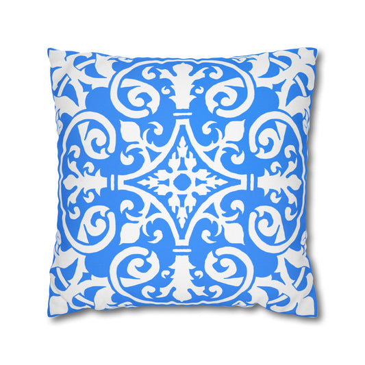 Blue and White Porcelain Square Pillowcase