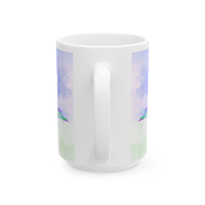 Zinnia Color Splash Mug Periwinkle “Dare to Be Humble”
