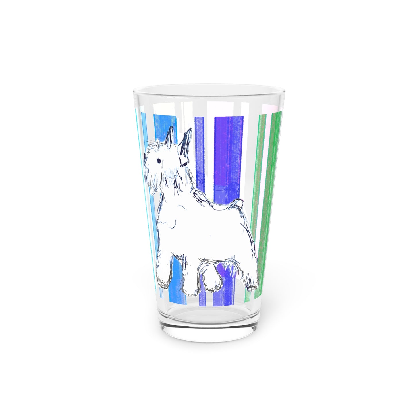 Dogi Fun Pint Glass, 16oz  Schnauzer