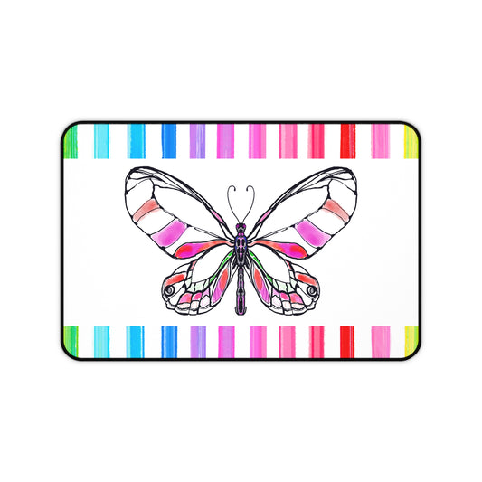 Office Flutterstripe Desk Mat with Multi-color Stripes