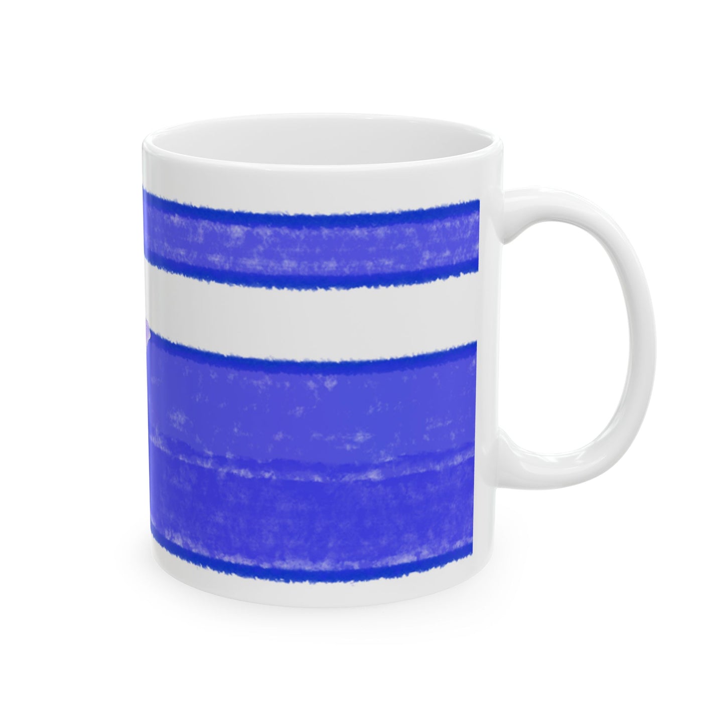 Mega Stripe Dogi Butterfly Flutter Ceramic Mug, (11oz,), Ultramarine Schnauzer