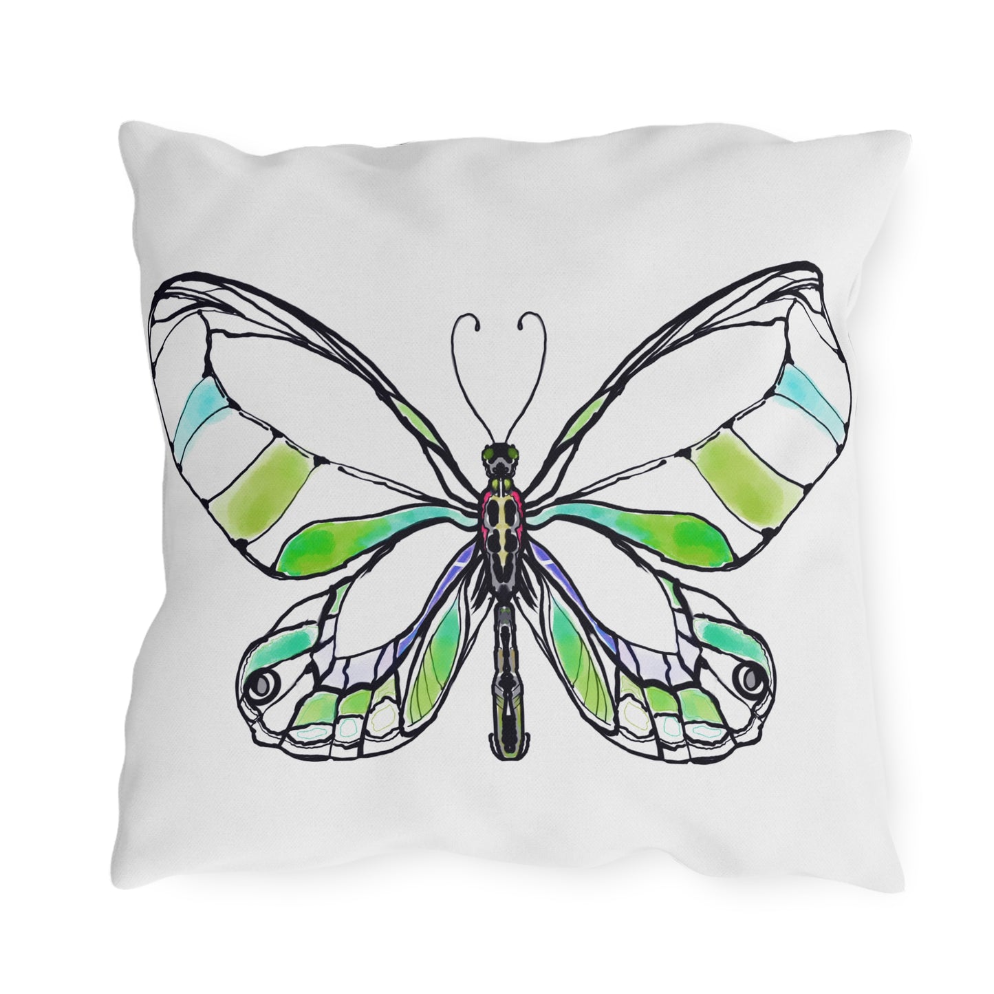 Outdoor Pillows Lulu Butterflies Green