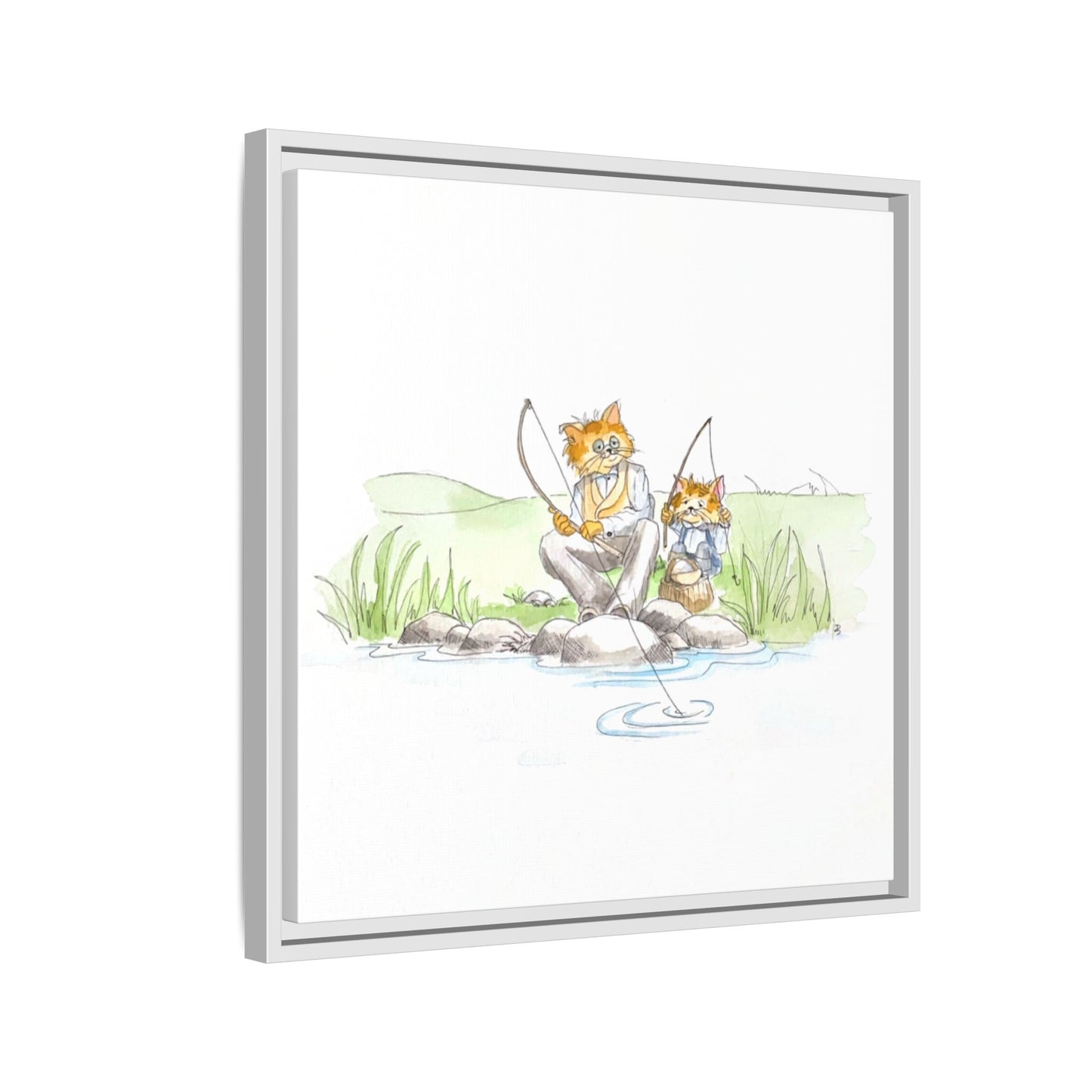 Kitty Fun Matte Canvas Framed