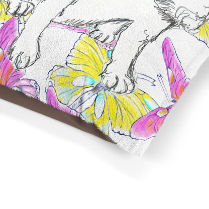 Dogi Butterfly Flutter Pet Bed Pink and Yellow