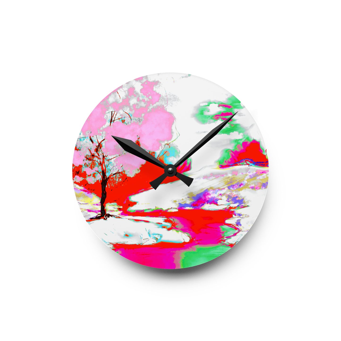 Joyful Landscapes  Wall Clock, Clear Skies
