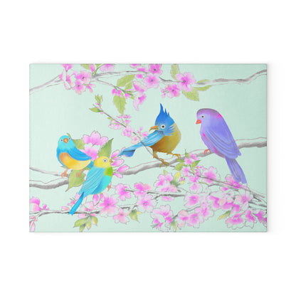 Cherry Chirp  Glass Cutting Board