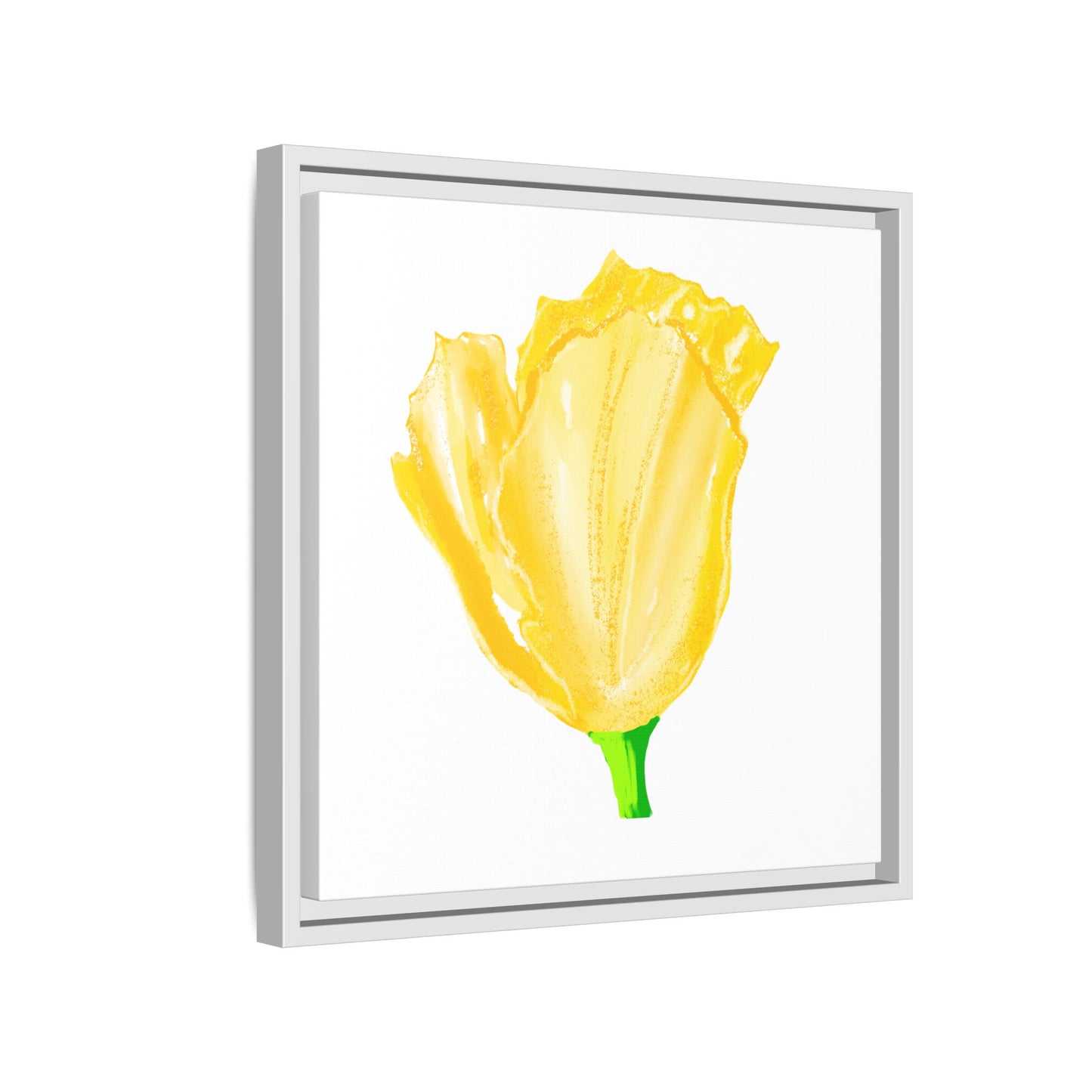 Dancing Tulips Matte Canvas, Framed Yellow