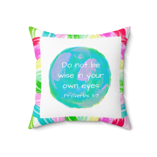 Mega Dot Polyester Square Pillow Do not be wise in your own eyes Butterfly