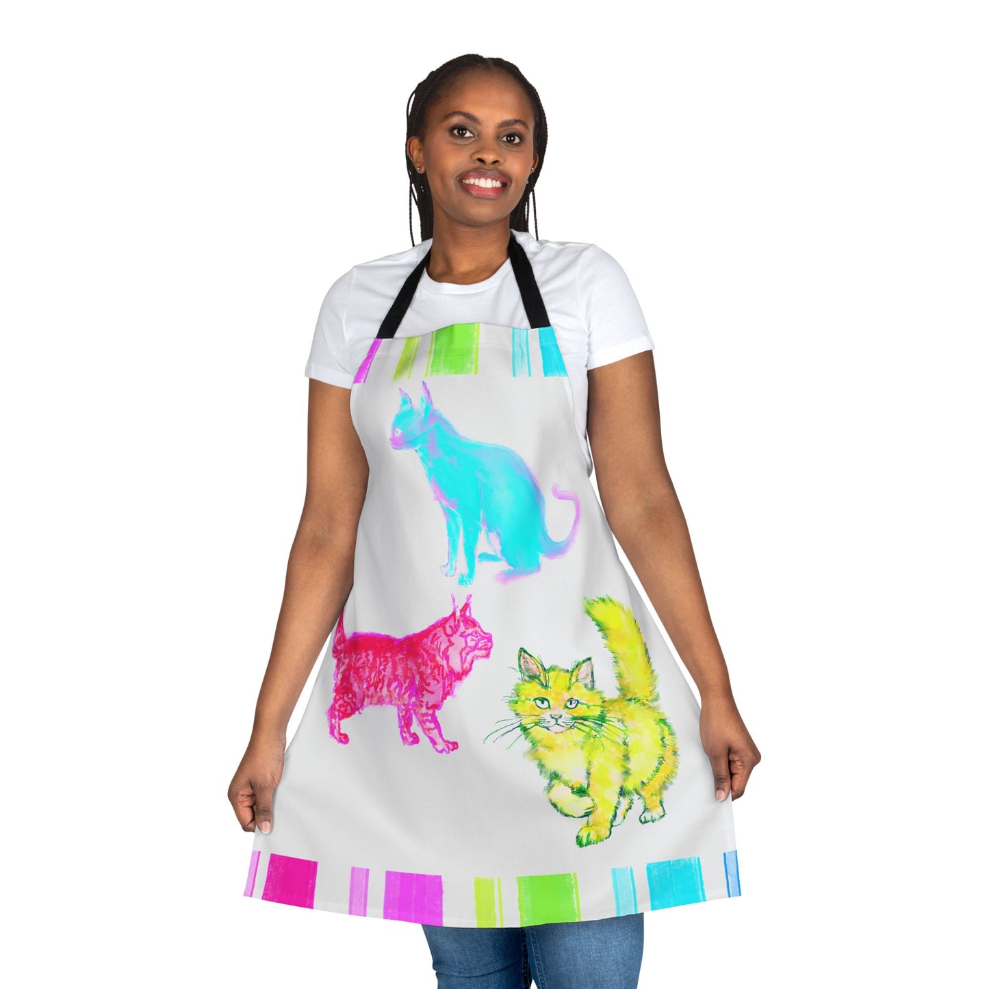 Aprons Colorful Watercolor Cats
