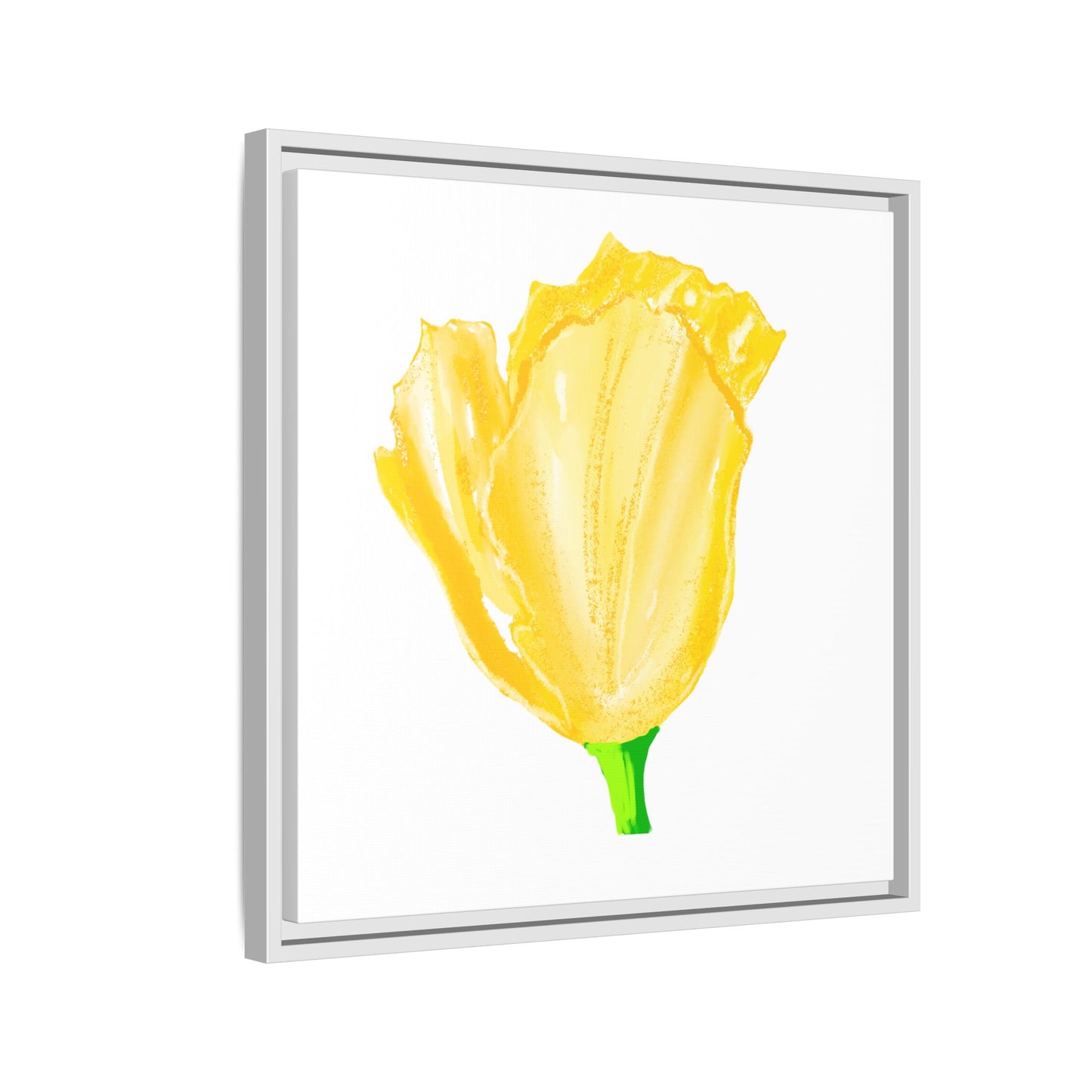 Dancing Tulips Matte Canvas, Framed Yellow