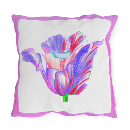 Vibrant Tulips Outdoor Pillows