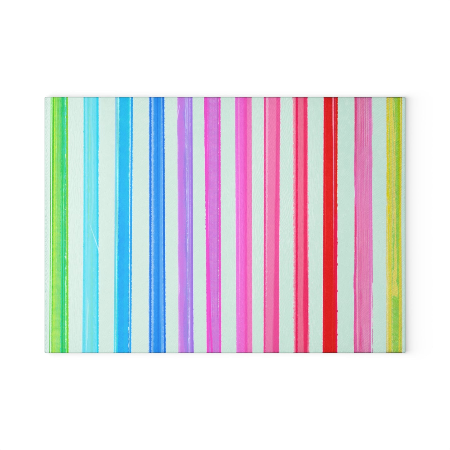 Glass Cutting Boards Watercolor Rainbow Stripes