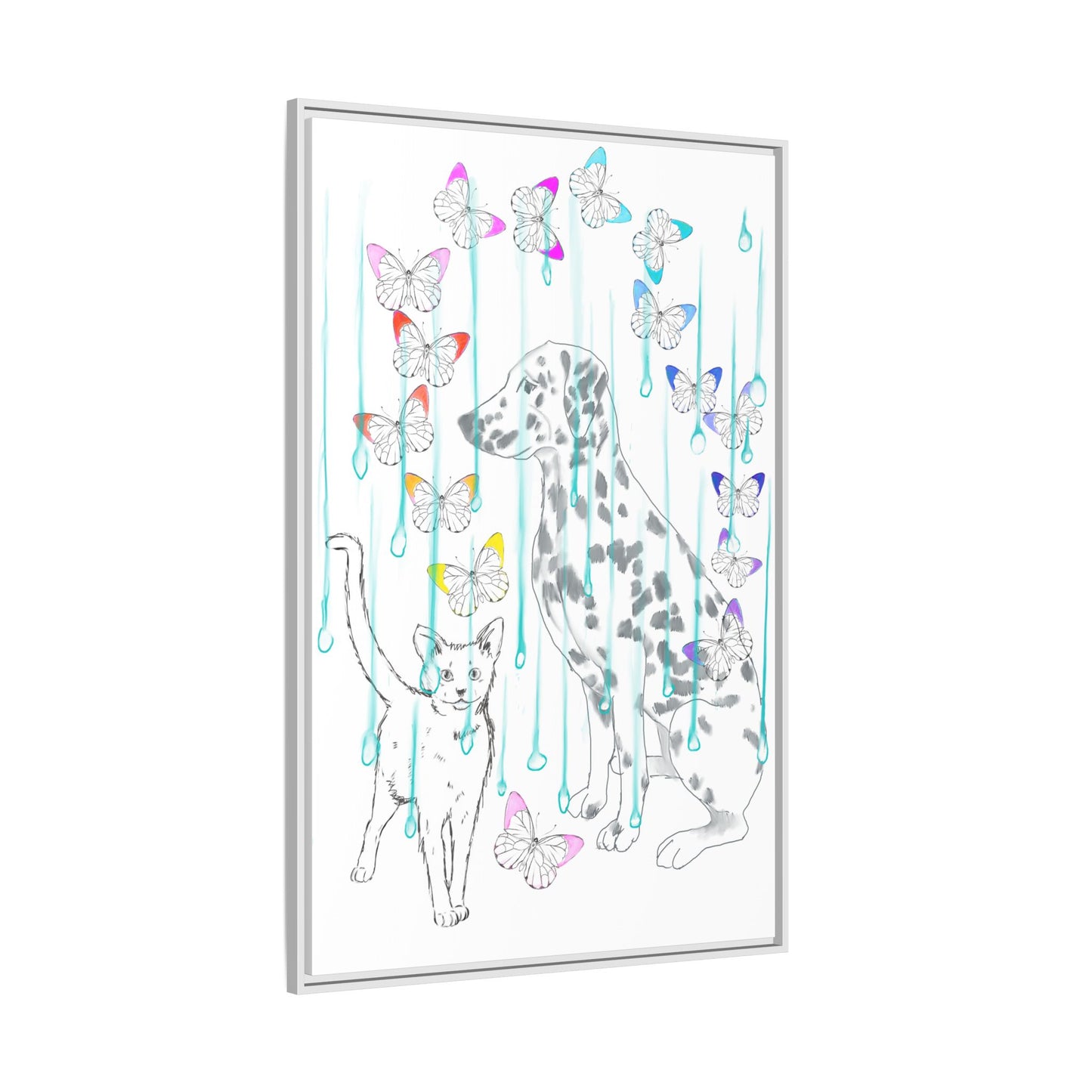 Butterfly Chroma Rain and Shine Matte Canvas, Framed (White)