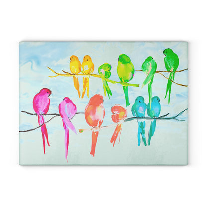 Glass Cutting Board Birds on a Branch