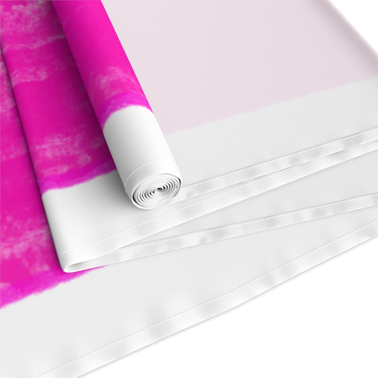 Mega Stripe Table Runner (Cotton Creamy White, Poly Bright White) Pink