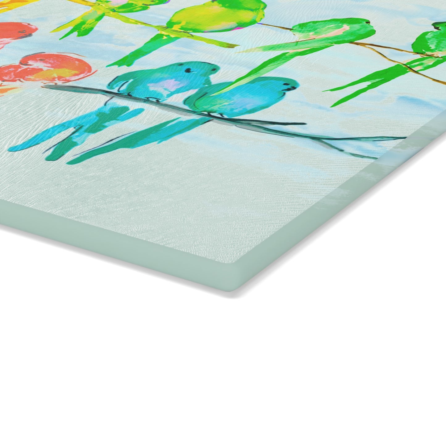 Glass Cutting Board Birds on a Branch