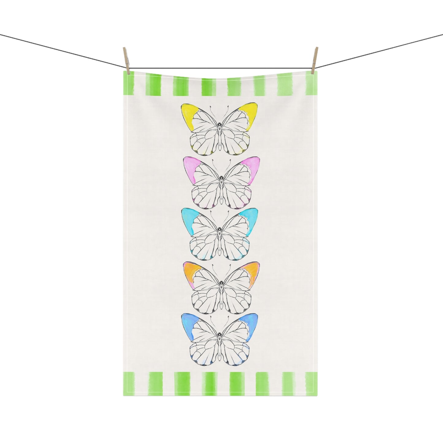 Butterfly Chroma Tea Towels (Cotton Creamy White, Poly Bright White)