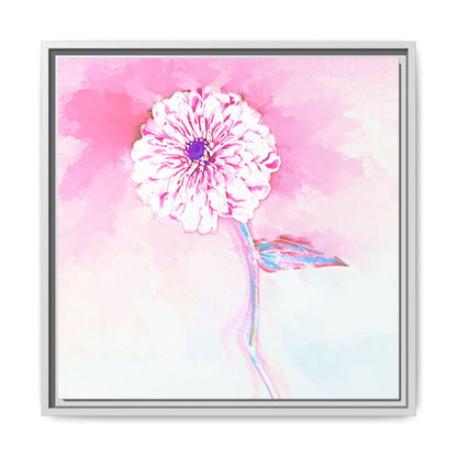 Zinnia Color Splash Matte Canvas Light Pink Framed