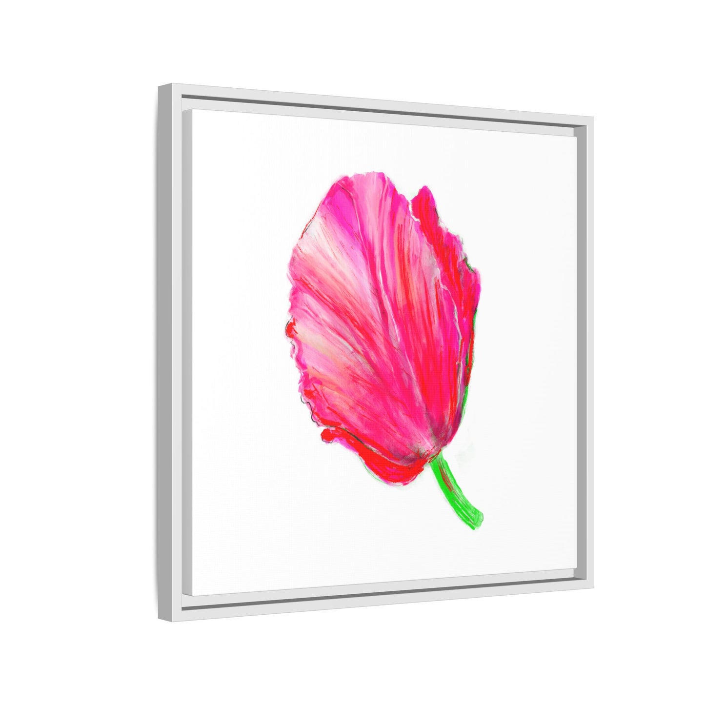 Dancing Tulips Matte Canvas, Framed (Multi-color) Raspberry Red