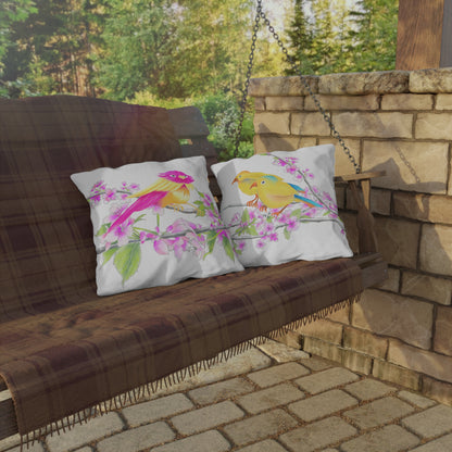 Outdoor Pillows Birdies & Cherry Blossom Branches