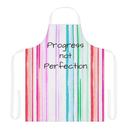 Watercolor Stripes Apron Progress not perfection