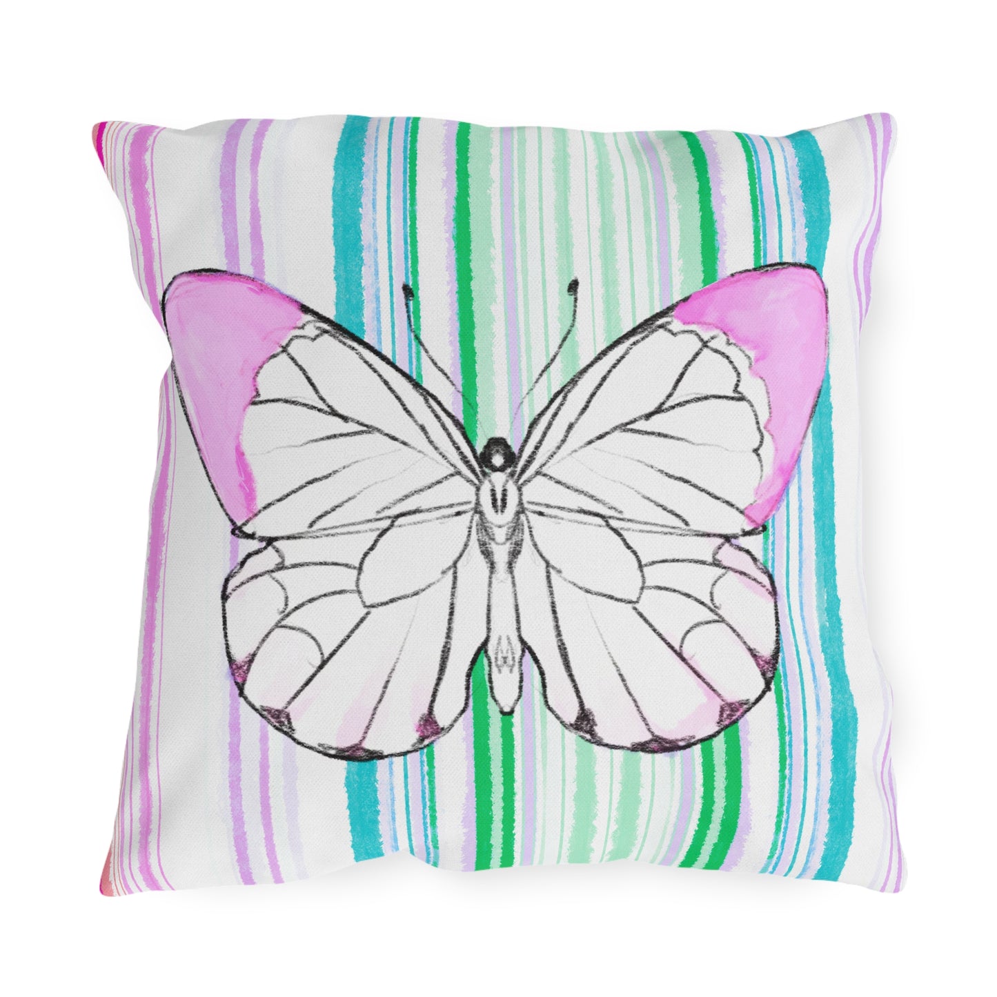 Pillows Outdoor Watercolor Butterfly Whimsy