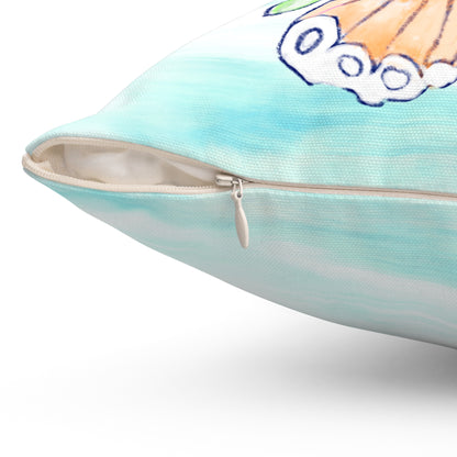 Square Pillow Butterfly Flutter Right  Facing Orange