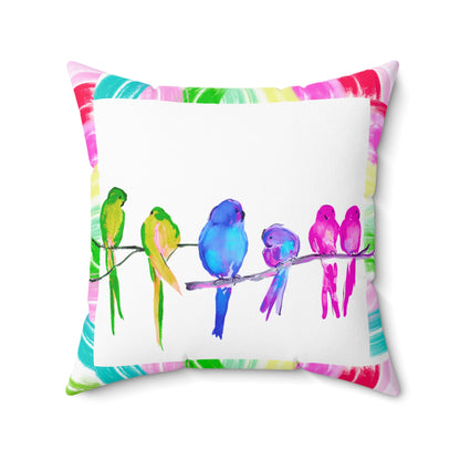 Mega Dot Polyester Square Pillow Be still and know that I am God Birds