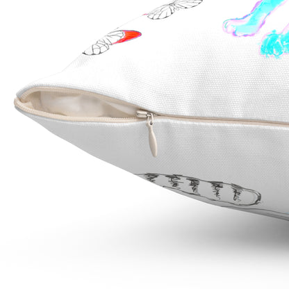 Colorful Cats & Dog  Polyester Square Pillow Gratitude gives....
