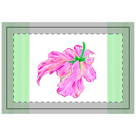Tulip Love Polyester Quilted Placemat,  Pink with Green Striped Edges