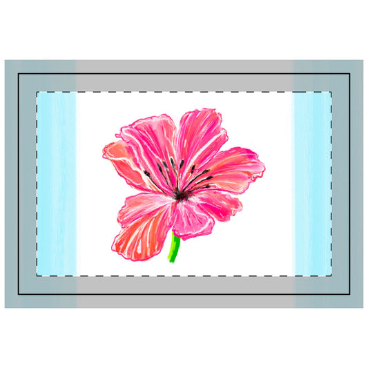 Tulip Love,  Polyester Quilted Placemat, in Red pink with Blue Striped edges
