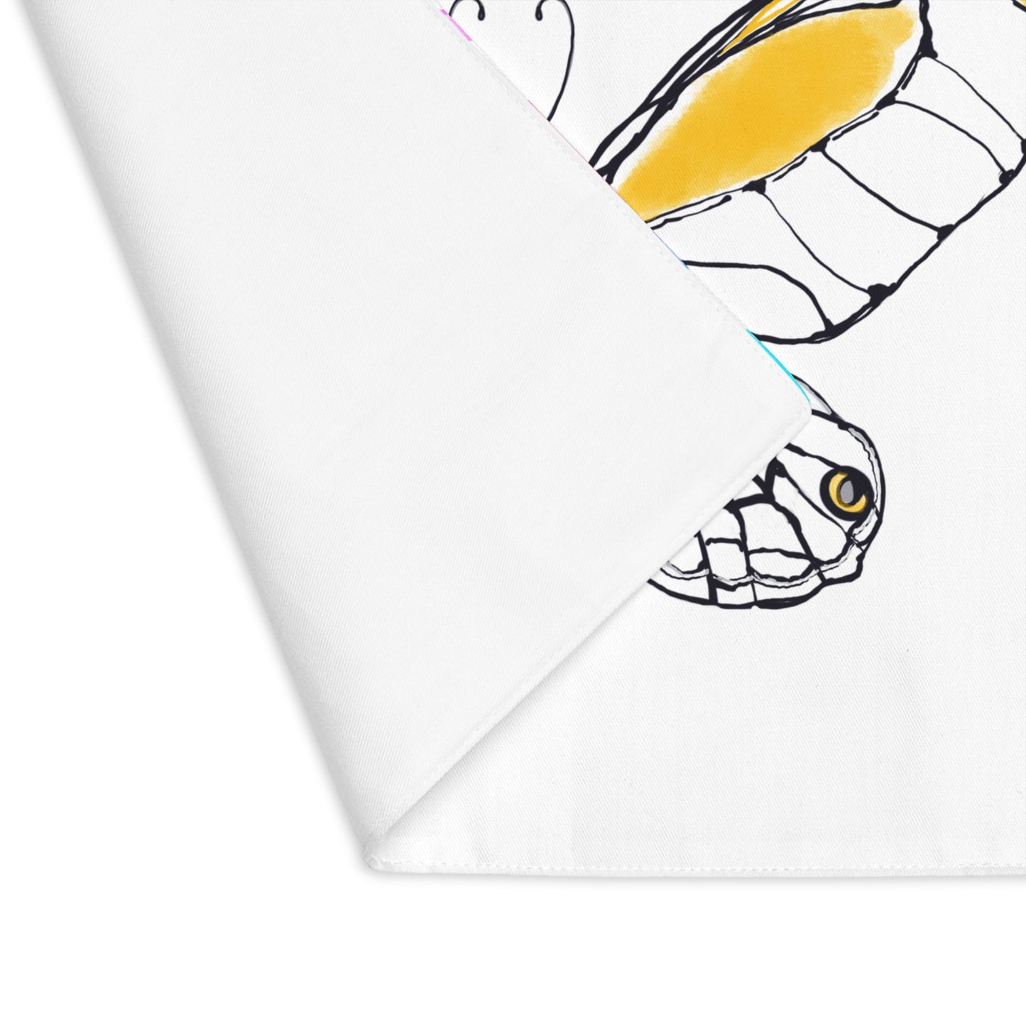 Butterfly  Flutterstripe Placemat in Orange with Multi-color Stripe Border (1 pc) cotton