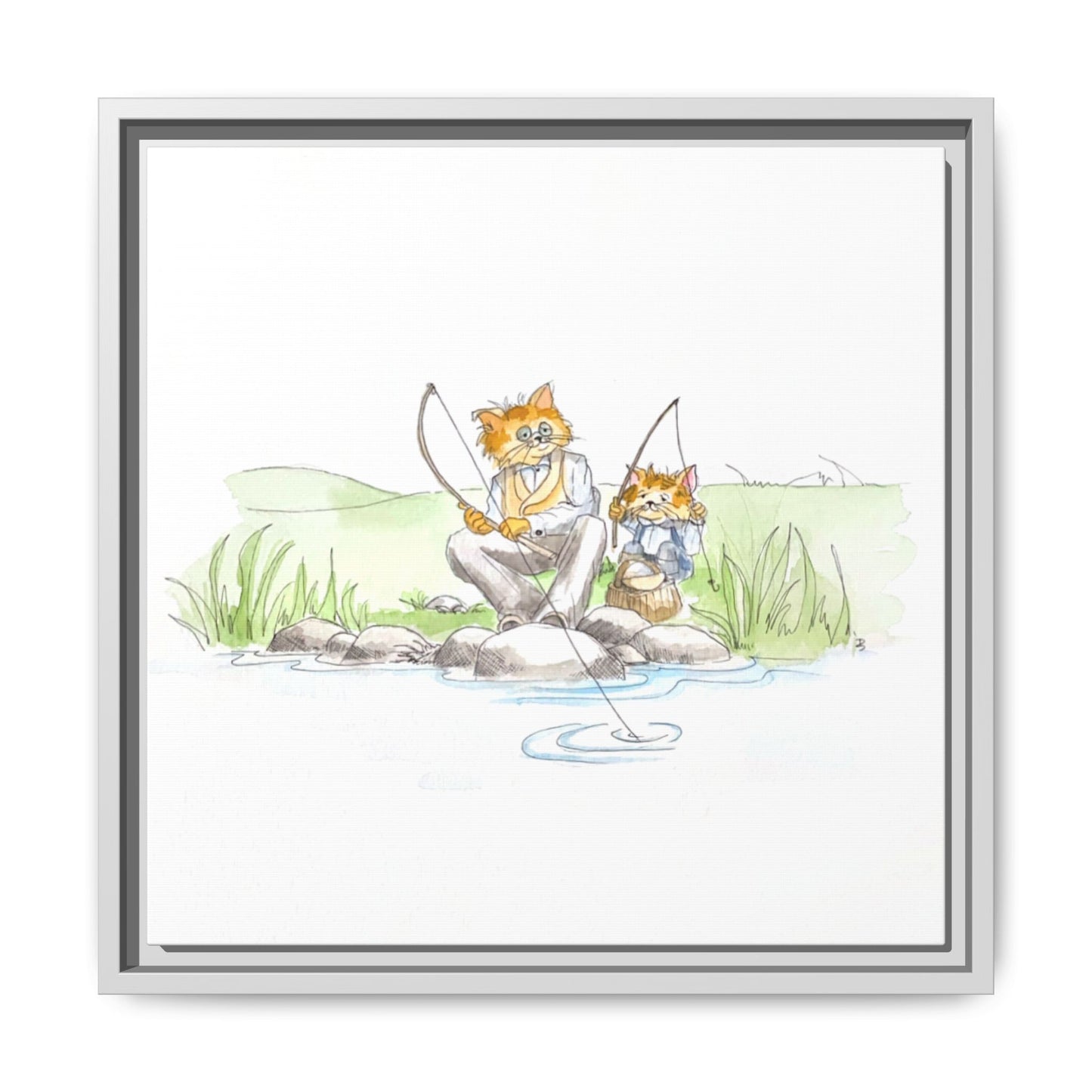 Kitty Fun Matte Canvas Framed